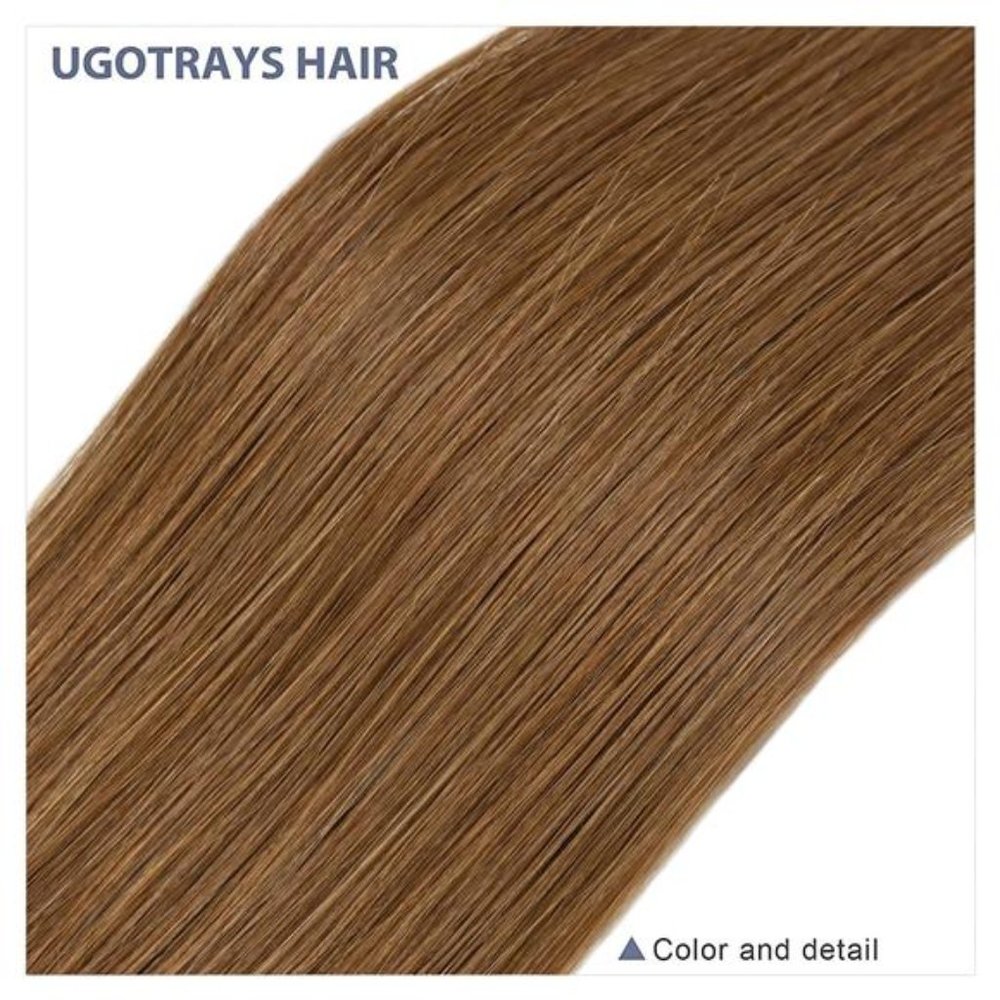 Clip in Hair Extensions, Chestnut Brown Hair Extensions 15 Inch Double Weft 70g - Picture 6 of 6